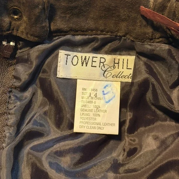 Vintage Brown Suede Leather Fringe Western Midi Skirt Womens 14 - Picture 3 of 6